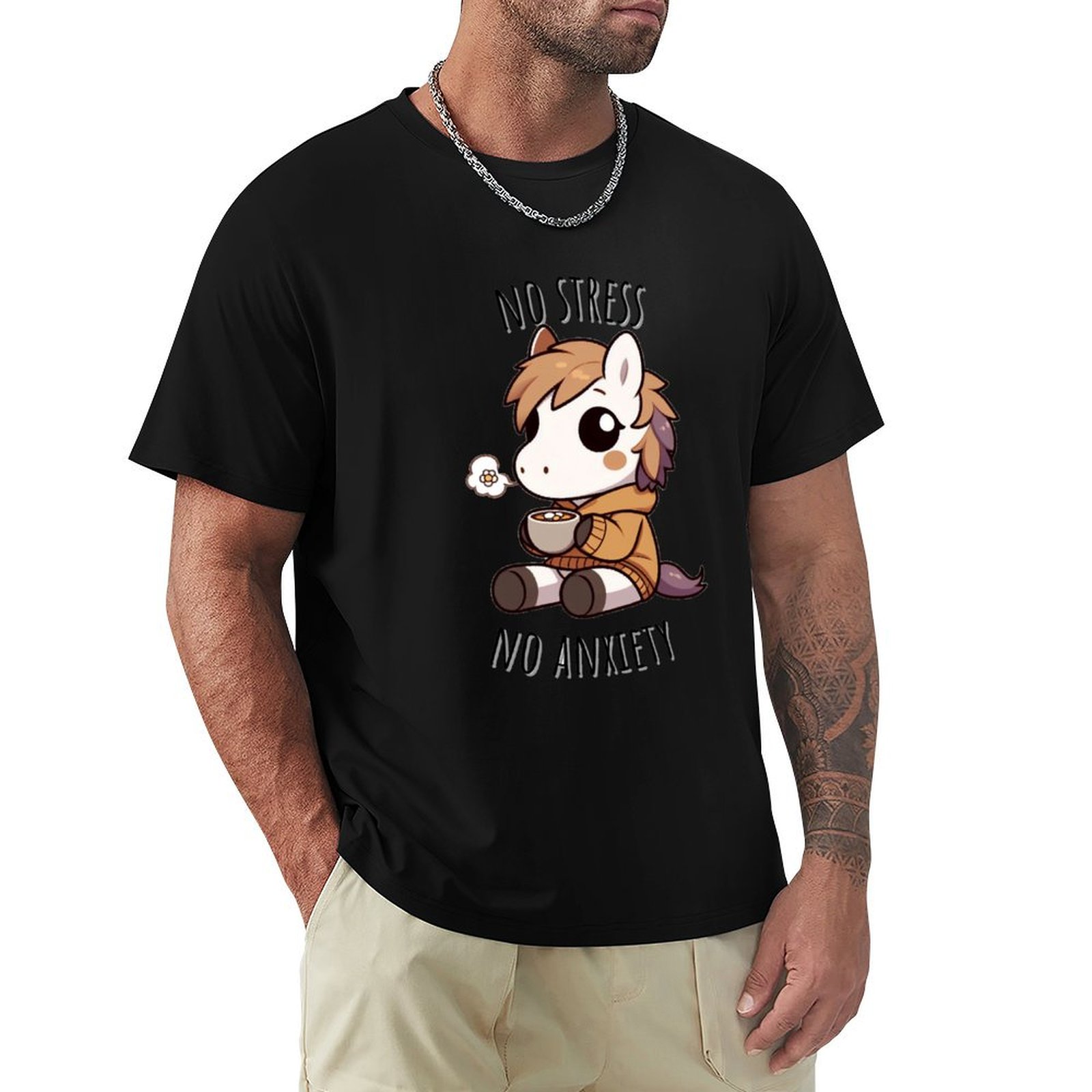 Chamomile Tea - Chamomile Tea Horse T-Shirt Street Fashion