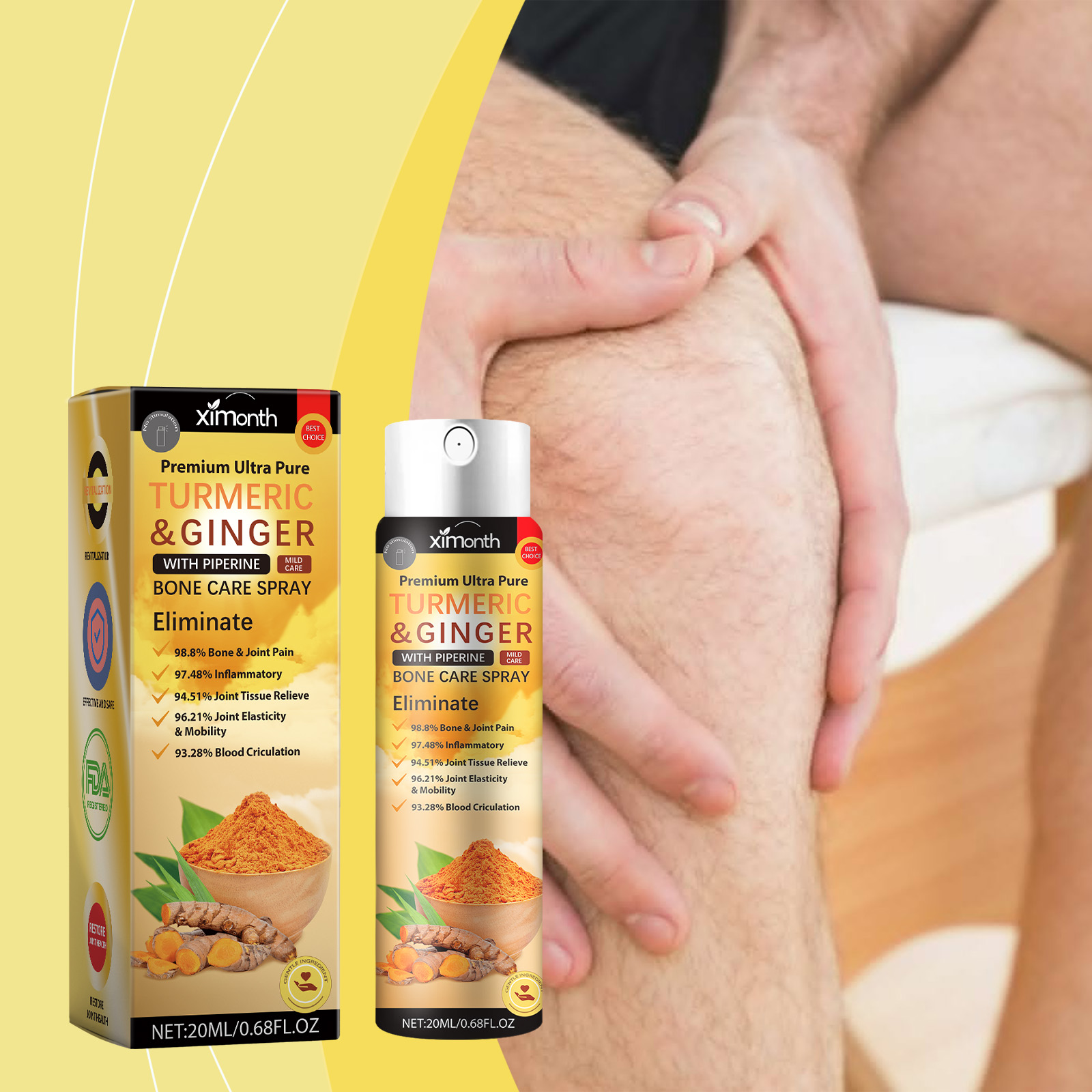 Turmeric - Turmeric Joint Soothing Spray, Quick‑Absorb Non‑Greasy,