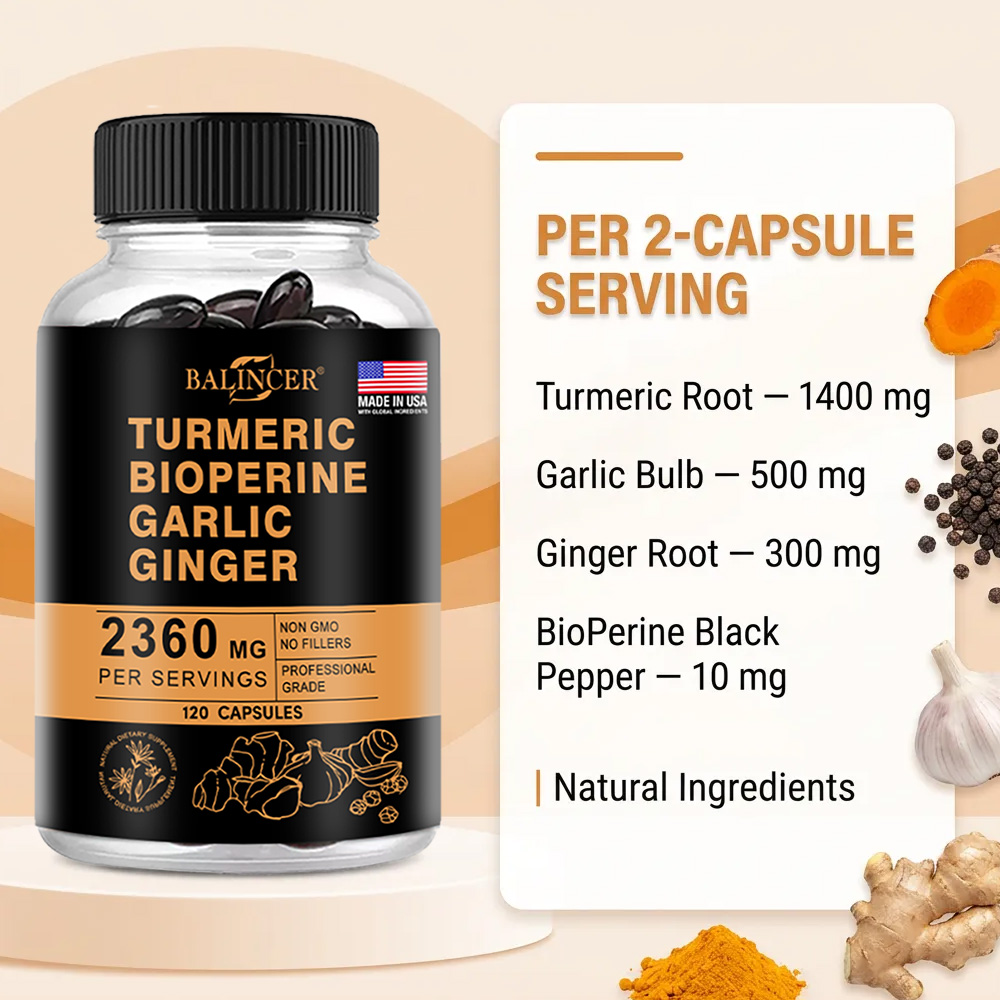 Turmeric Ginger Capsules 2360m - đánh giá và giá Ginger Tea