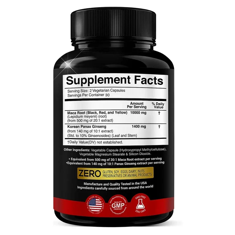 Maca Root Capsules - with Gins - đánh giá và giá Ginger Tea