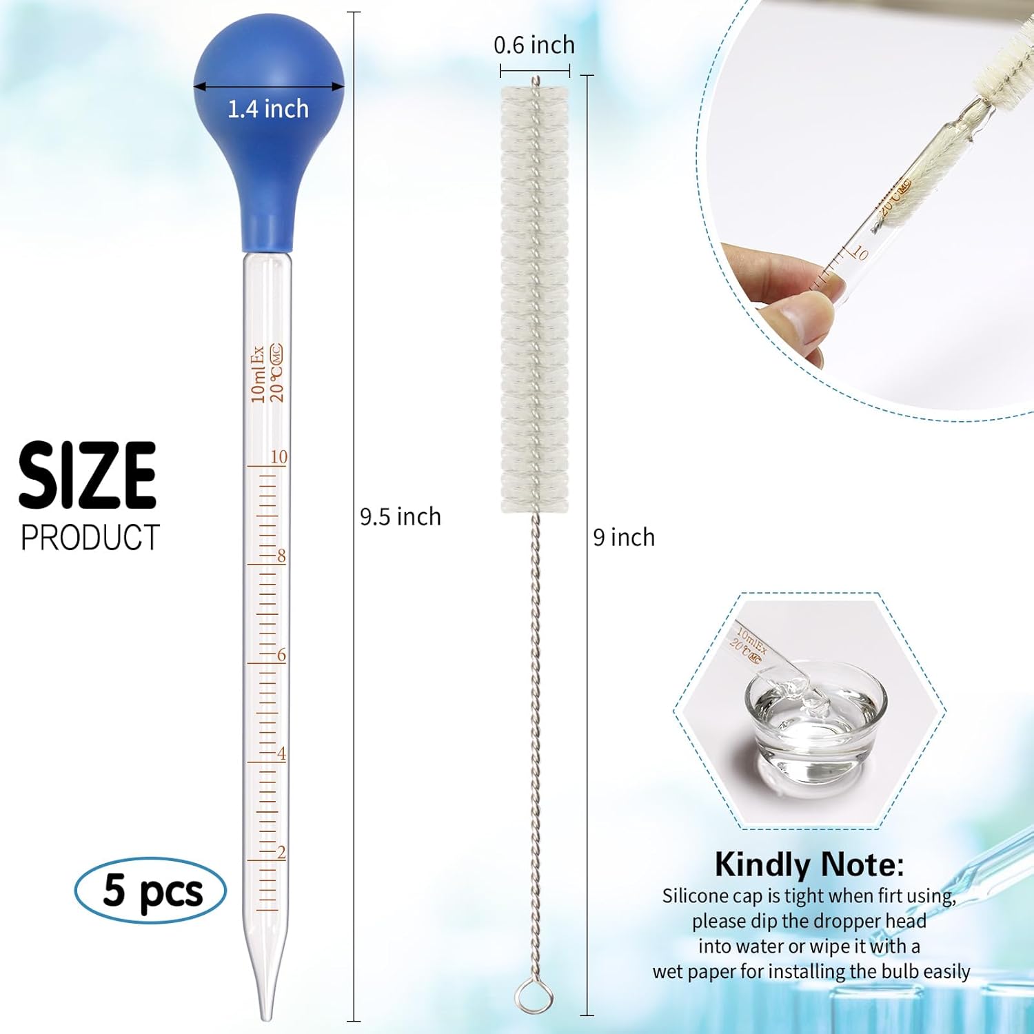5 Pack 10ml Glass Pipette Drop - đánh giá và giá Essential Oils