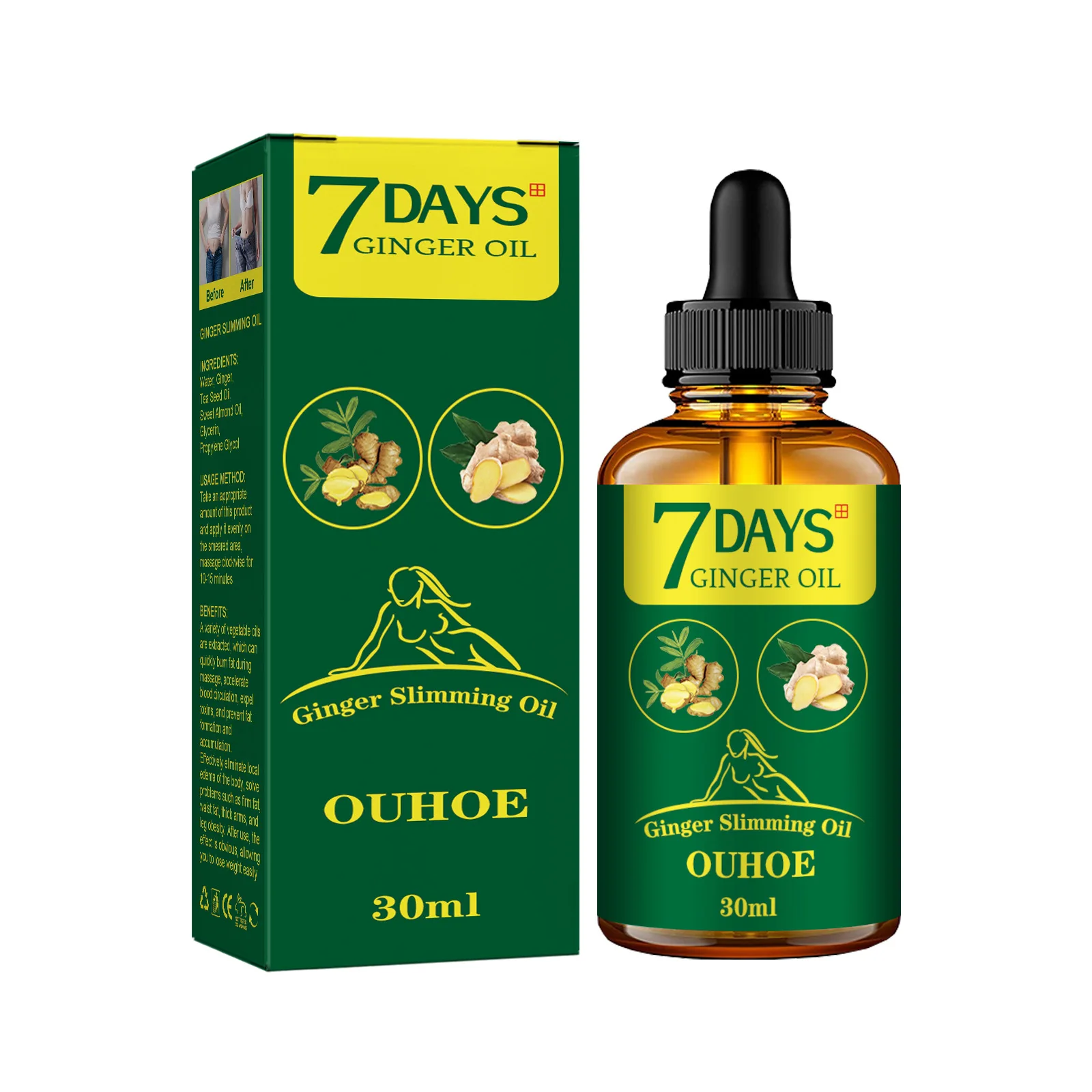 Ginger Slimming Oil Fast Burni - đánh giá và giá Ginger Tea