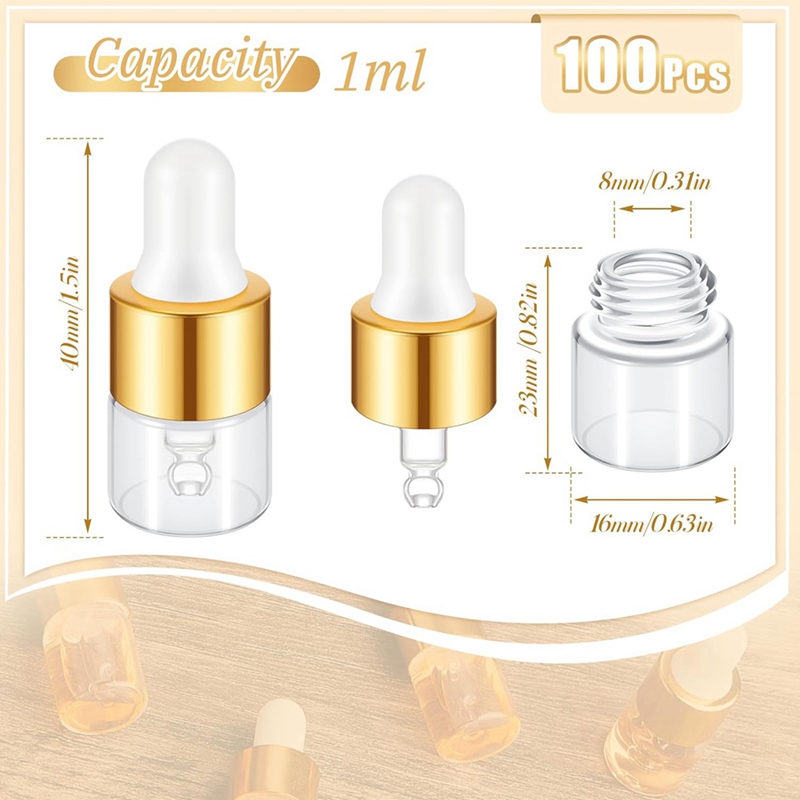 100Pcs Mini Glass Dropper Bott - đánh giá và giá Essential Oils